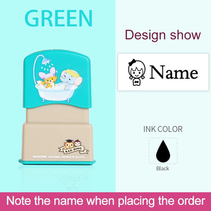 Personalized Kids Name Stamp-Custom Waterproof Seal Stamps for School,Durable Non-Fading Ink, Travel Case & Educational Tools