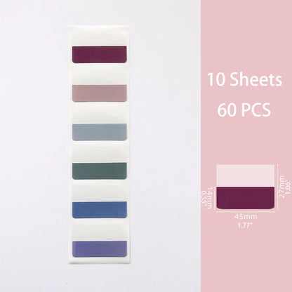 10 Sheets Sticky Index Tabs Colored Book Sticky Tabs for Notebooks Page Tabs for Notebooks File Classification
