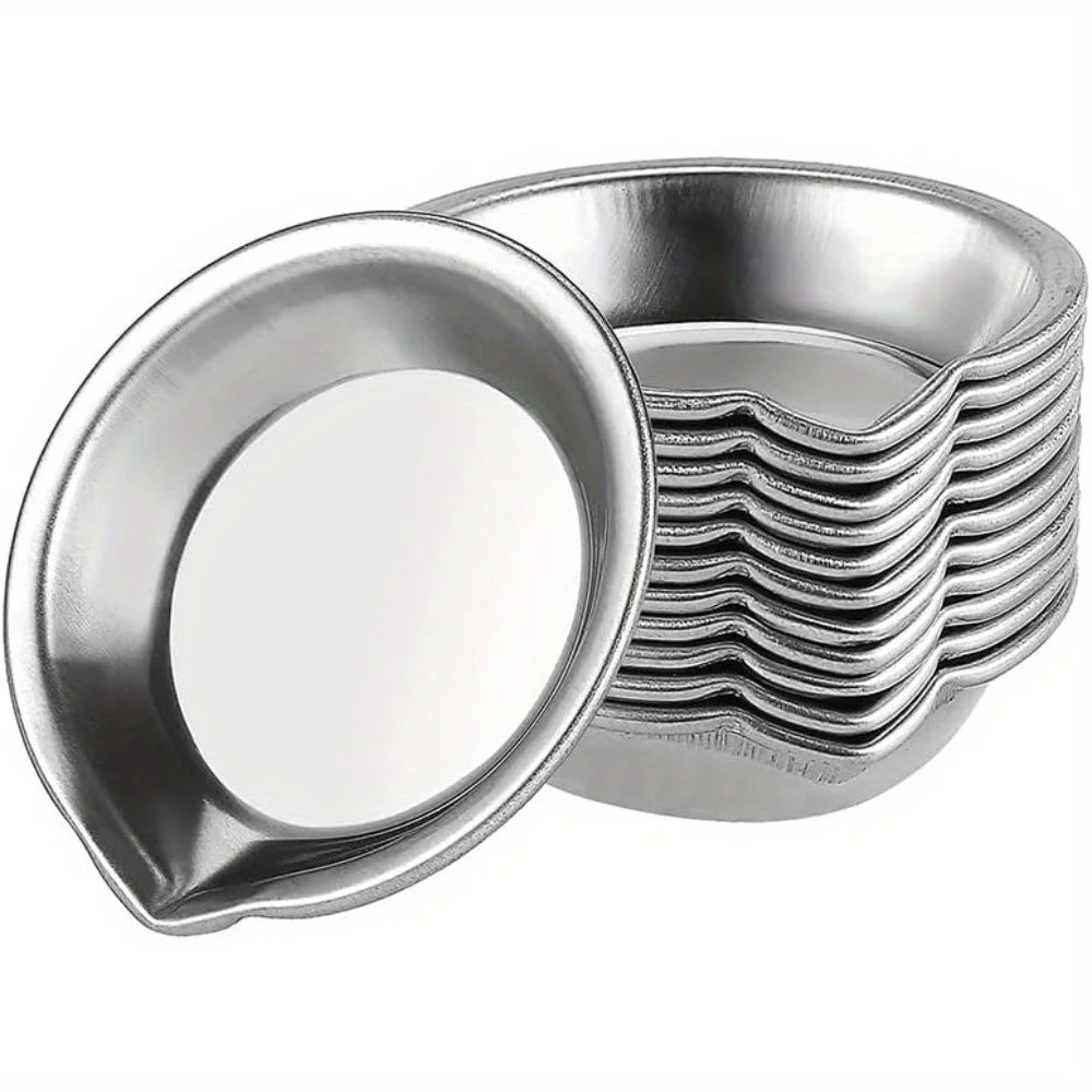 5/10/20pcs Durable Stainless Steel Paint Palette Set,Round Mixing Trays for Artists - Metal Art Supplies for Home and School 