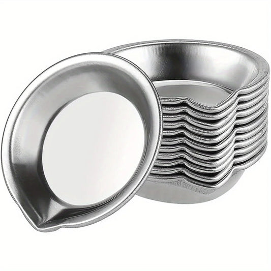 5/10/20pcs Durable Stainless Steel Paint Palette Set,Round Mixing Trays for Artists - Metal Art Supplies for Home and School 
