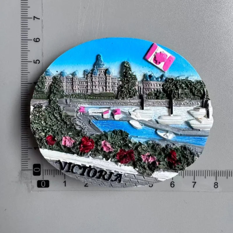 Canada Tourist Souvenir Fridge Magnets Ottawa Victoria Limeau Bridge Vancouver Quebec Toronto Bear Moose Maple Leaf Stickers