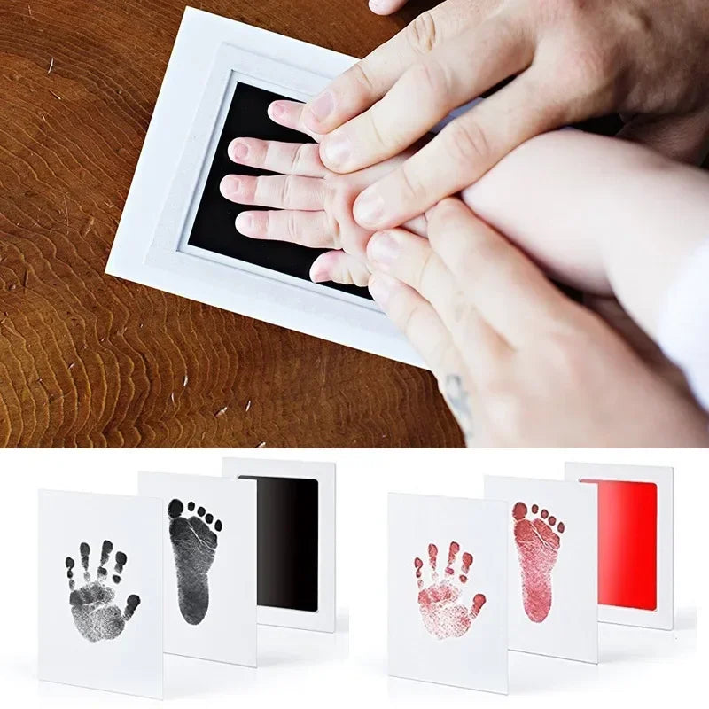 Newborn Baby DIY Hand And Footprint Kit Ink Pads Photo Frame Handprint Toddlers Souvenir Accessories Safe Clean Baby Shower G