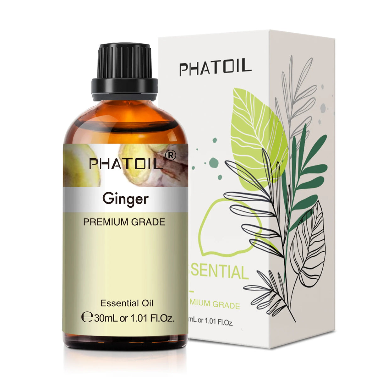 PHATOIL 1PCS Aromatherapy Essential Oil 30ml Lemon Eucalyptus Lavender Bergamot Jasmine Juniper Rose Vanilla Aroma Essential 