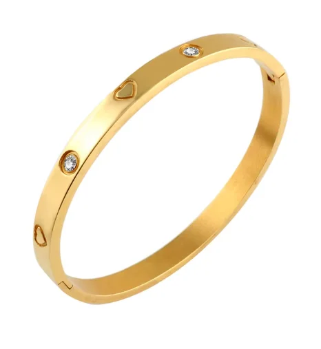 Stainless Steel With Zirconia Bracelet Bangle Simple Jewelry - B70
