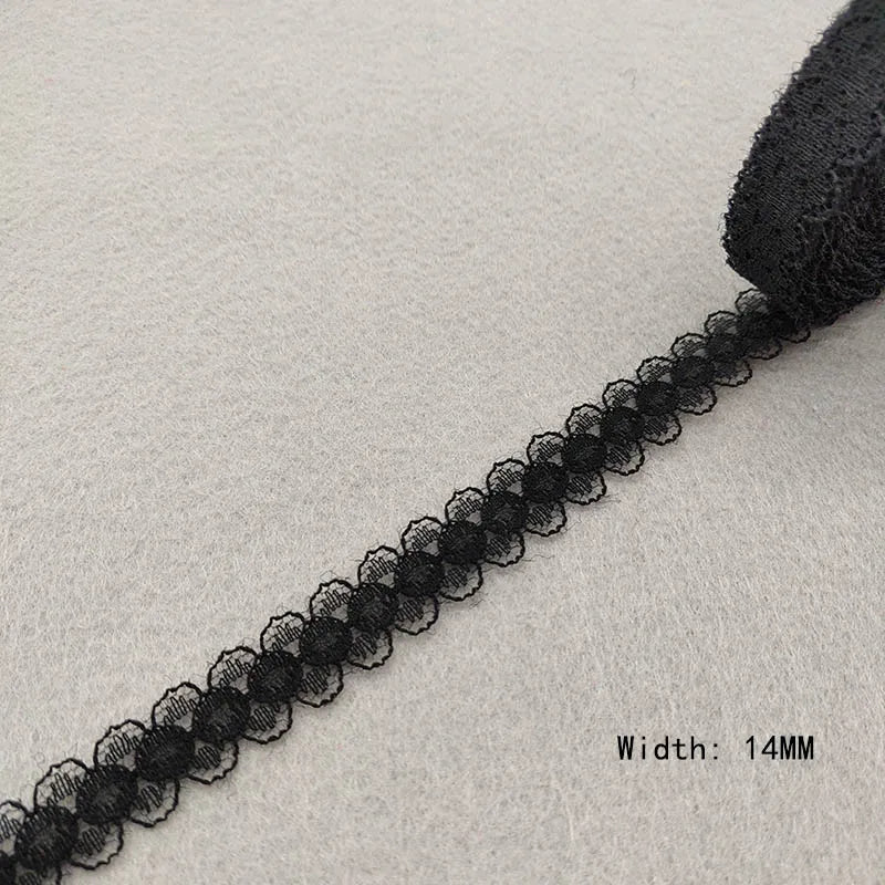 Beautiful 10 Yards/Lot Black Lace Ribbon Tape Quality Lace Trim DIY Embroidered Lace For Sewing Decoration African Lace Fabri