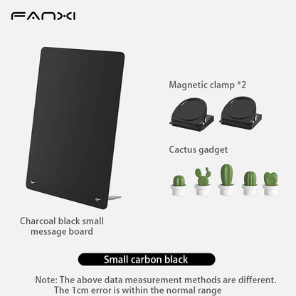 Magnetic Bulletin Board with Stand Magnetic Board for Tabletop with Magnetic Clamp Metal Board for Magnets Display - Small bl
