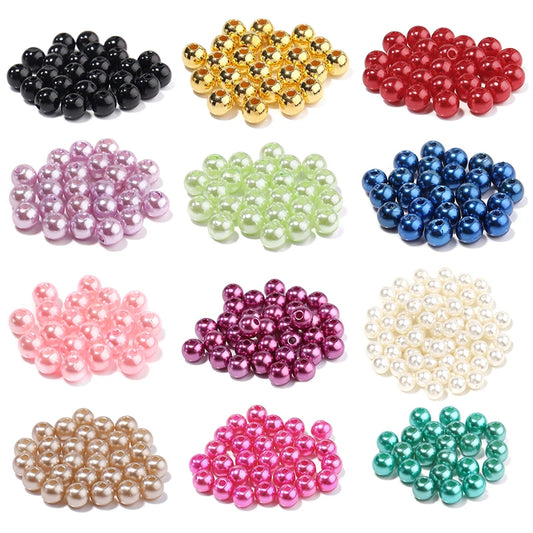 50-1000pcs/Lot Round ABS Imitation Pearl Beads Loose Beads Plastic Acrylic Spacer Bead For Jewelry Making Diy Bracelet Neckla