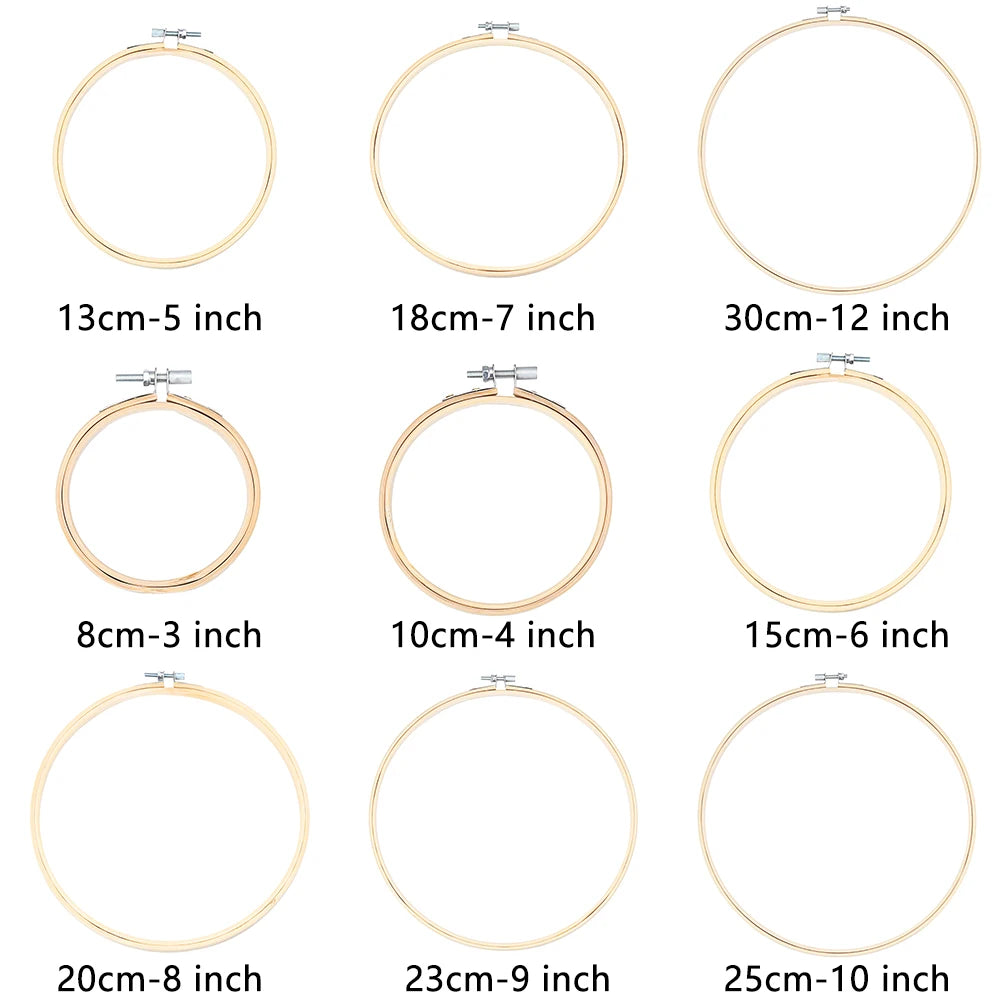 8/10/13/15/18/30cm Embroidery Hoop DIY Needlecraft Cross Stitch Machine Bamboo Frame Ring Round Loop Hand Household Sewing To
