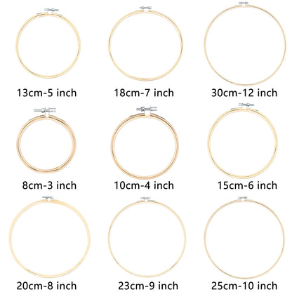 8/10/13/15/18/30cm Embroidery Hoop DIY Needlecraft Cross Stitch Machine Bamboo Frame Ring Round Loop Hand Household Sewing To