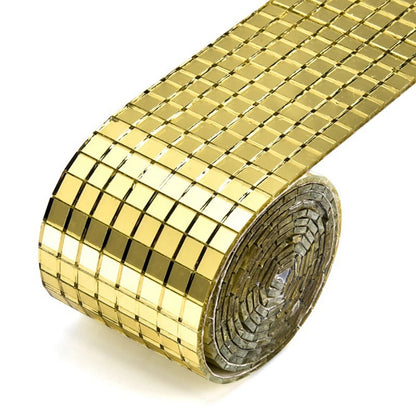 Leeseph Self Adhesive Mosaic Tiles, 5x5mm Disco Tiles, Square Mirror Mosaic Tiles for Interior Decoration, DIY Art Collage