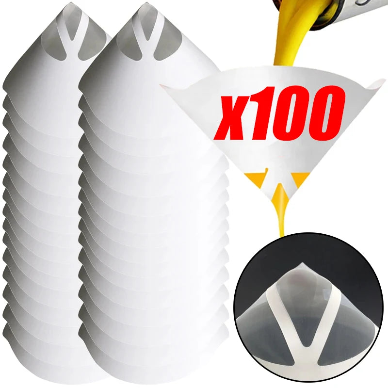 10/100Pcs Disposable Car Paint Spray Mesh Paper Filter Purifying Straining Funnel Paint Filter Conical Nylon Micron Paper Fun