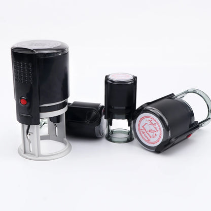 Custom Self-Inking Stamp 25/30/40/50mm Round Logo Design P Personalized Press-type Inking Stamp for Wedding Invitation Envelo