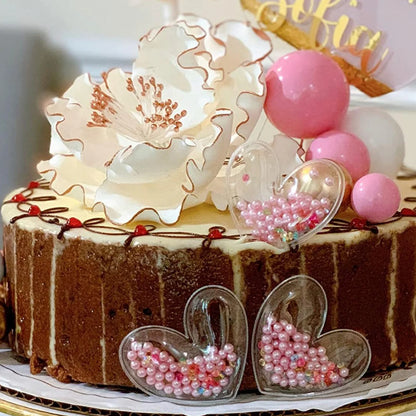 Restards Rose Gold Happy Birthday Cake Topper Heart Pink Pearls Cupcake Toppers for Girls Princess Party Decorations Supplies