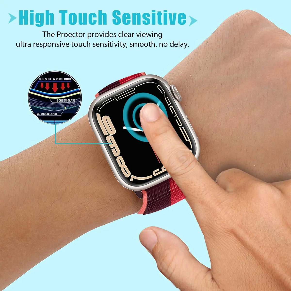 Screen Protector for Apple Watch Series 7 8 9 45mm 44mm 40mm iWatch 6 SE 5 4 3 42mm 38mm 41mm Soft Glass Apple Watch Accessor
