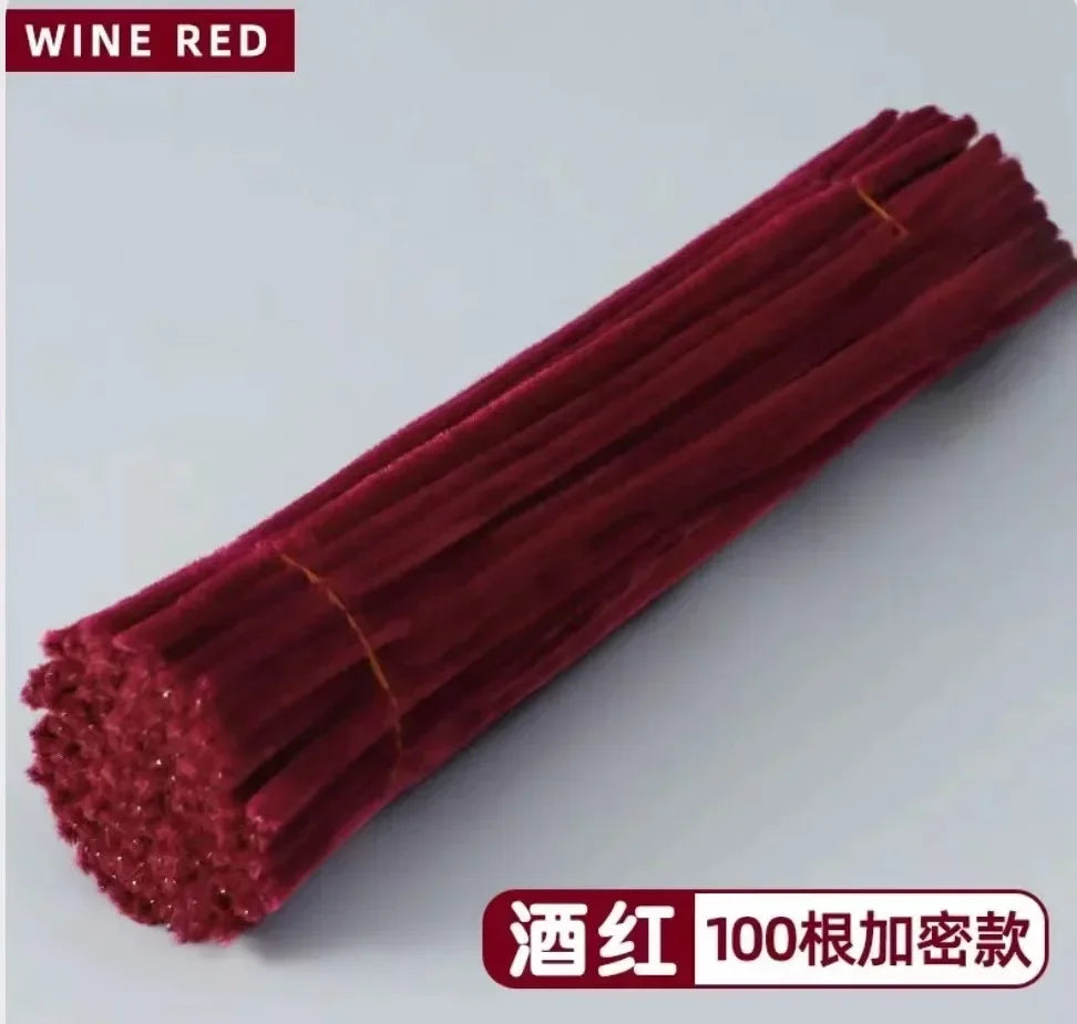 100/50Pcs Chenille Stems Bulk 22 Colors Chenille Pipe Cleaner Stems Kids Art and Crafts Projects and Decorations(6 MM x 12 in