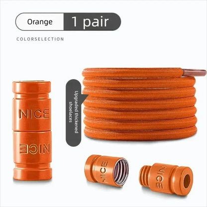 Colorful Metal Lock Sneakers Elastic Shoelaces No Tie Sports Shoe Laces Capsule Lock Stretch Rubber Shoestrings for Easy Wear