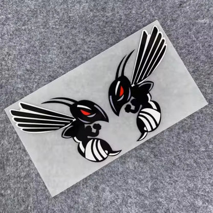 2PCS/SET Angry Wasp Pattern Stickers, Multi Color Waterproof Decals, For Car Truck Bike Body Decor