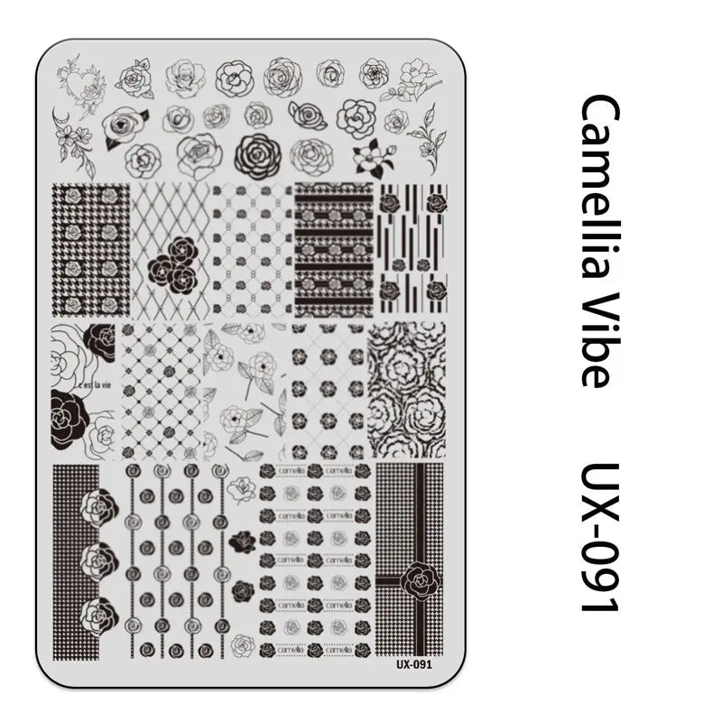 UX Serial 2 Stainless Steel Stamping Plate Template Abstract Vintage Fabric Texture Pattern Xmas Halloween Floral LaceUX52 - 