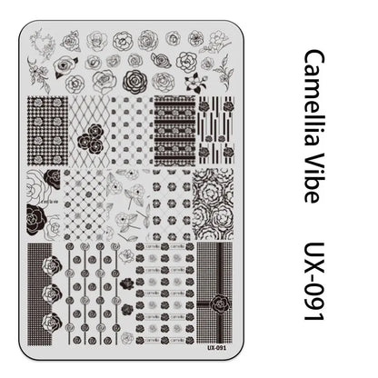 UX Serial 2 Stainless Steel Stamping Plate Template Abstract Vintage Fabric Texture Pattern Xmas Halloween Floral LaceUX52 - 
