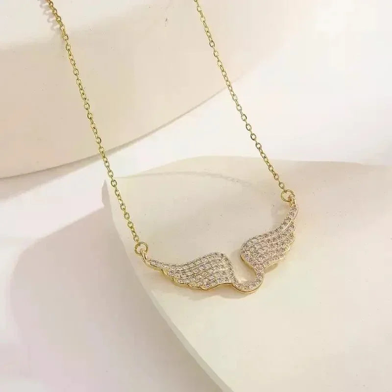 Vintage Silver Color Angel Wings Feather Choker Big Pendant Link Chains Statement Necklace for Women Wedding Tribal Gifts