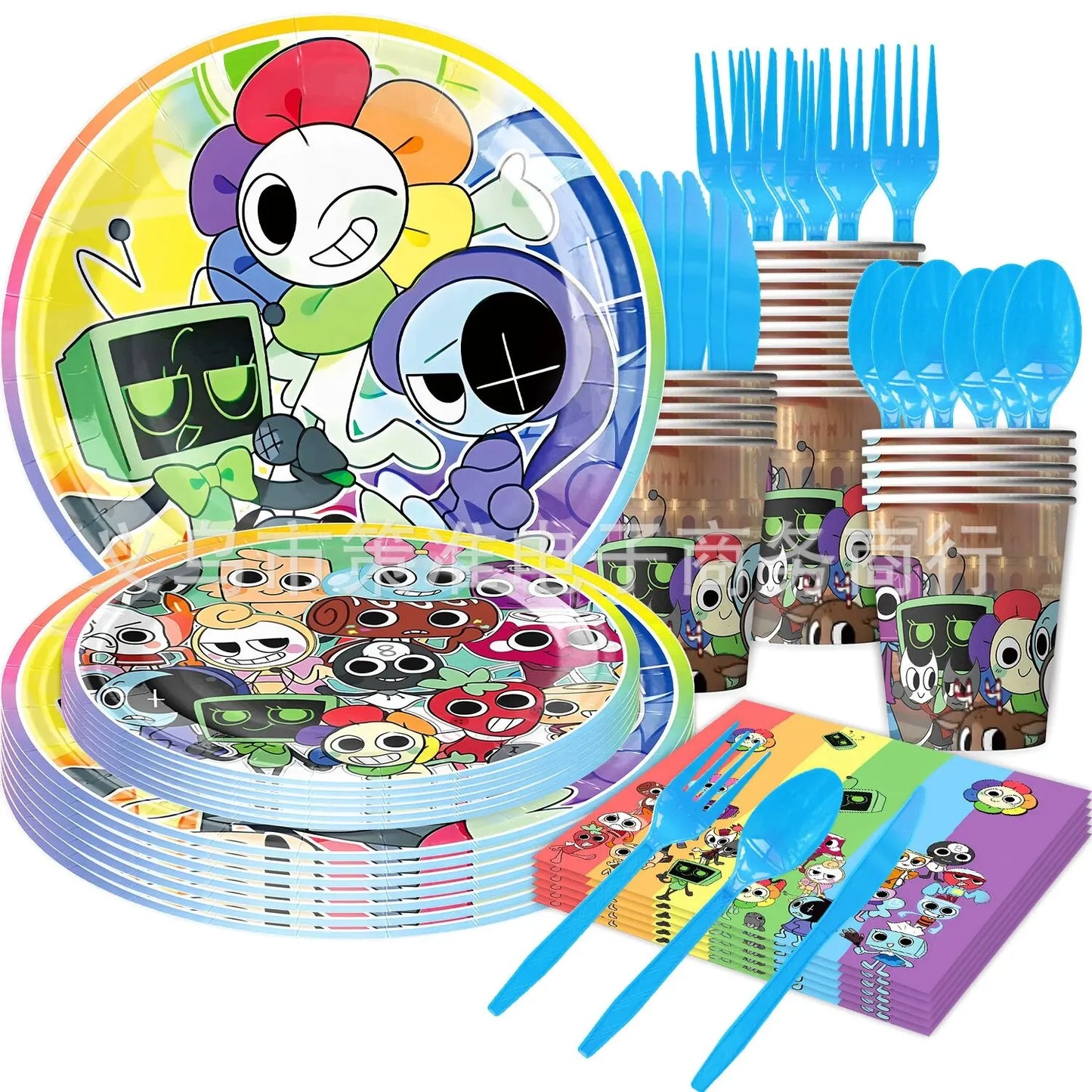 Dandys World Theme Birthday Party Decoration Disposable Tableware Dandy Balloon Napkin Backdrop For Baby Shower Kid Gift Supp