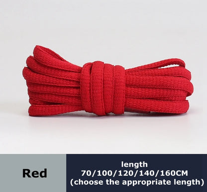 Men's And Women's Sports Shoelaces Color Flat Semicircular Shoelace Suitable For All Shoes Round Laces 23 Colors 1 Pair - Red