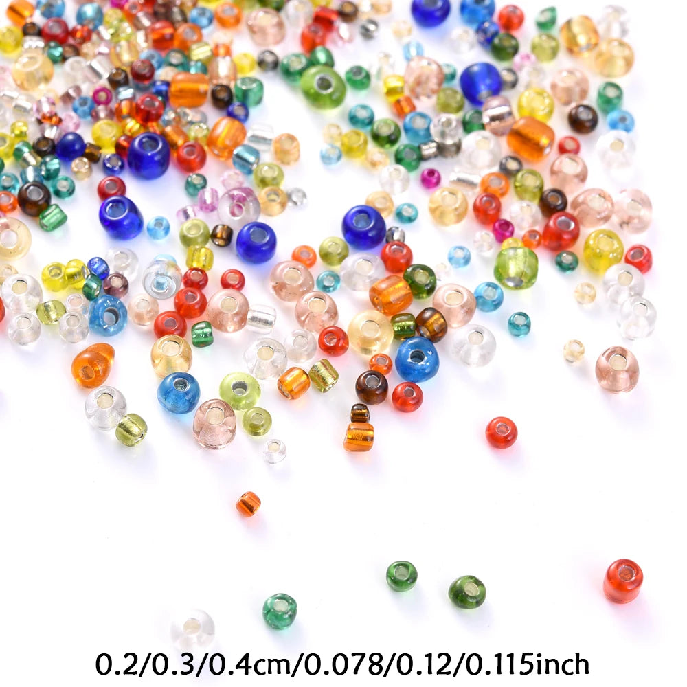 1000/500/200Pcs 4/3/2mm Glass Transparent Seed Bead Spacing Beads For Hand-Beading Diy Jewelry Accessories Bracelet Necklace