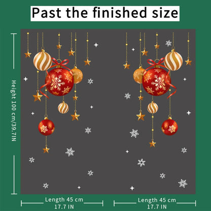 Christmas stickers, festive atmosphere decoration, colorful balls, stars, snowflakes, stickers, decorative glass window stick