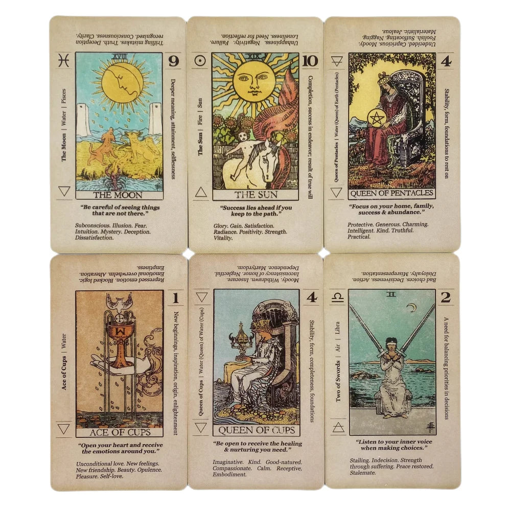 Meaning Tarot Card With Meaning On Them Beginner Tarot Keyword Antiqued Tarot Deck Learn Tarot 78 Cards