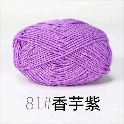 50g 4ply Milk Cotton Knitting Wool Yarn Needlework Dyed Lanas For Crochet Craft Sweater Hat Dolls Sewing Knitting Tools - 81