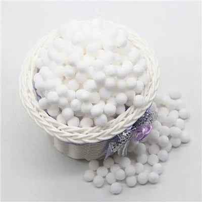 White Pompom 8mm 10mm 15mm 20mm 30mm 40mm Pom Poms Ponpon Crafts Supplies DIY for Kids Garment Sewing Home Wedding Decoration