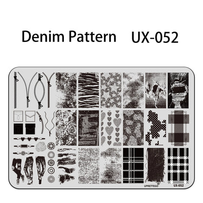 UX Serial 2 Stainless Steel Stamping Plate Template Abstract Vintage Fabric Texture Pattern Xmas Halloween Floral LaceUX52