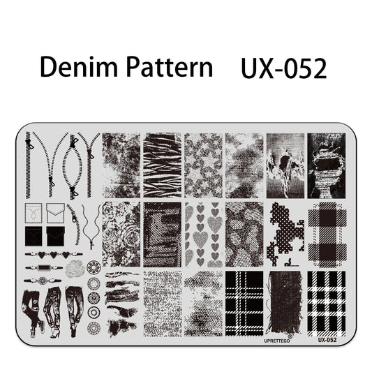 UX Serial 2 Stainless Steel Stamping Plate Template Abstract Vintage Fabric Texture Pattern Xmas Halloween Floral LaceUX52