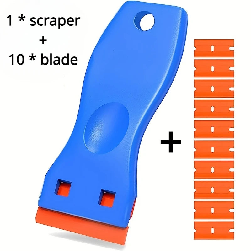 1Set Car Sticker Remover Multipurpose Plastic Small Paint Automotive Film Applying Tool Household Glass Cleaning Scraper - a 