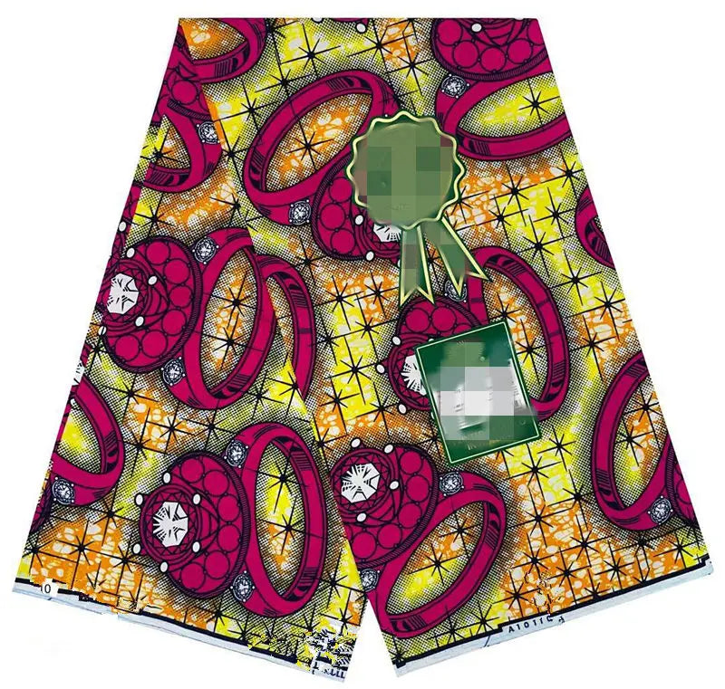 2024 6 Yards 100% Cotton Veritable Wax Pagne African Super Real Holland Wax VL Original Batik Lace Dress Dutch Loincloth - Fl