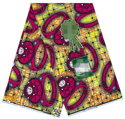 2024 6 Yards 100% Cotton Veritable Wax Pagne African Super Real Holland Wax VL Original Batik Lace Dress Dutch Loincloth - Fl