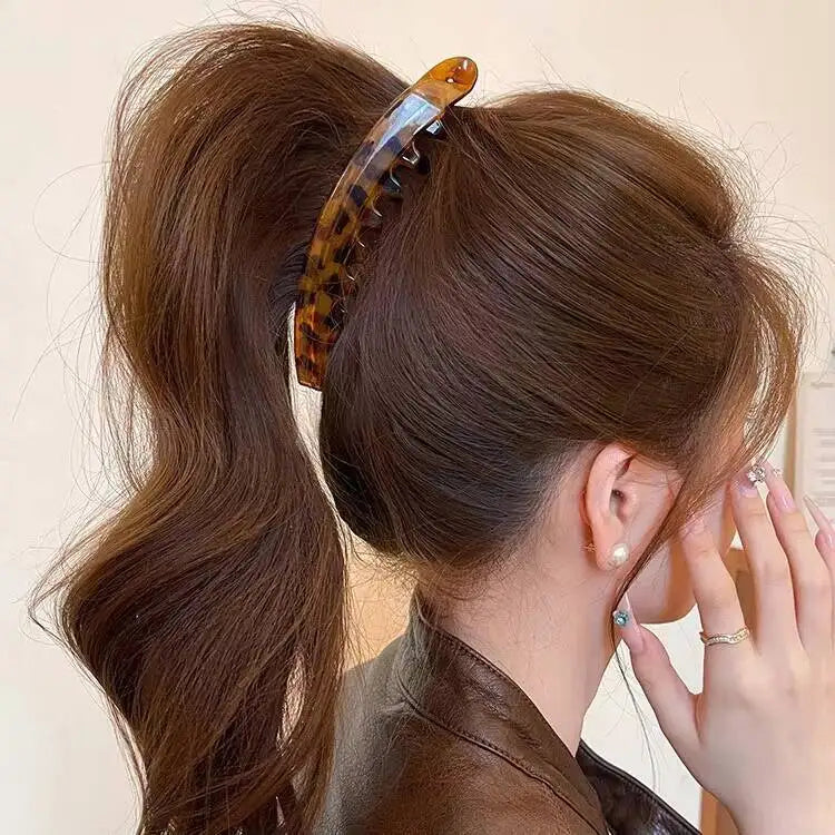 Tortoiseshell Banana Hair Clip Fish Shaped Hairpin For Women Hair Accessories Hairgrips Twist Clamp Ponytail Barrettes Headwe