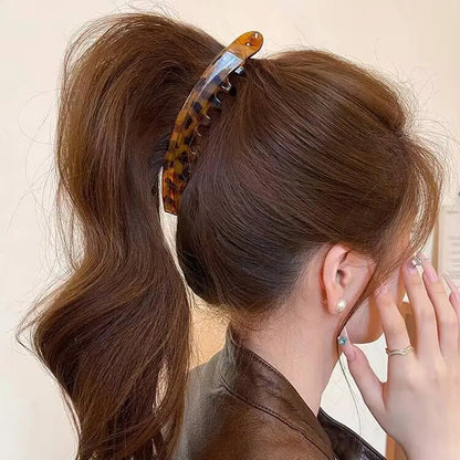 Tortoiseshell Banana Hair Clip Fish Shaped Hairpin For Women Hair Accessories Hairgrips Twist Clamp Ponytail Barrettes Headwe