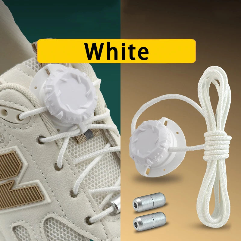 Fashion Swivel Buckle Laces Automatic Shoelace Without ties Kids Adult Sneakers No Tie Shoe laces Shoe accessories 1Pair/2Pai