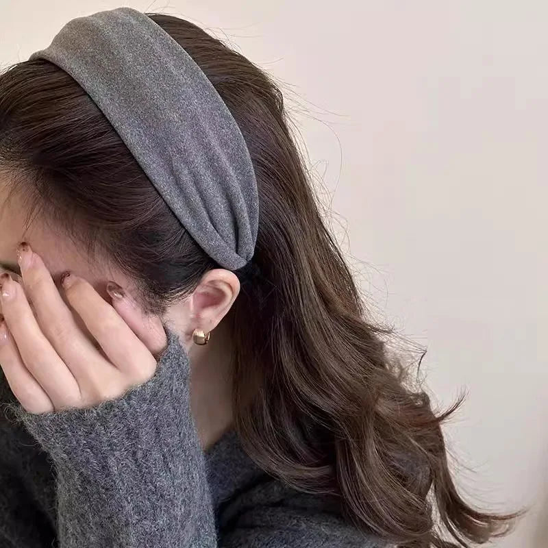 Vintage Solid Soft Cotton Hairband Women Girls Leopard Print Headband Sweet Hair Hoop Elastic Hair Band Fashion Hair Accessor