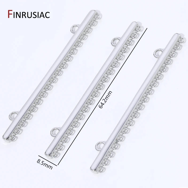 Rhodium Plated Brass Multi Row Strand Connector,Separator Spacer Bars Connector For DIY Jewelry Making Accessories Supplies -
