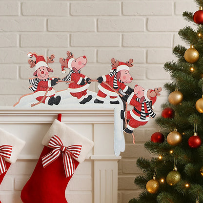 Christmas Gingerbread Man Wooden Door Frame Decoration Merry Christmas Decor for Home 2025 Navidad Xmas Ornament New Year 202
