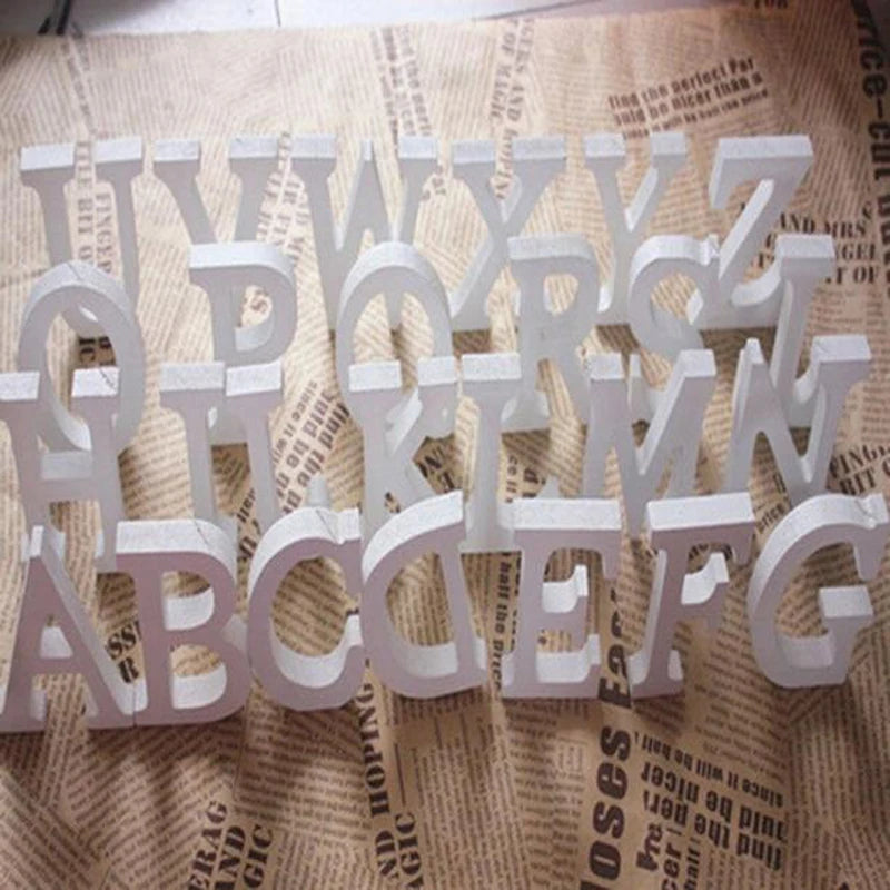 8CM White Wooden Letters Alphabet For Wedding Birthday Party Home Decor DIY Wall Door Decoration Personalised Name Design Let