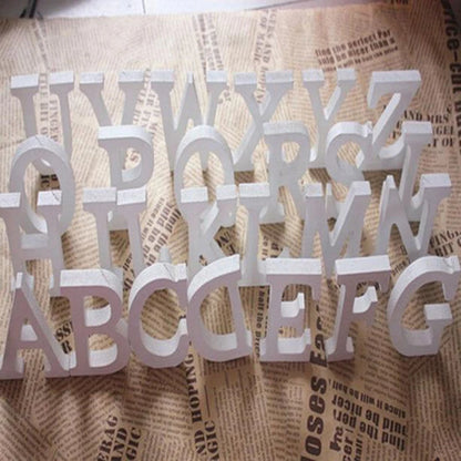 8CM White Wooden Letters Alphabet For Wedding Birthday Party Home Decor DIY Wall Door Decoration Personalised Name Design Let