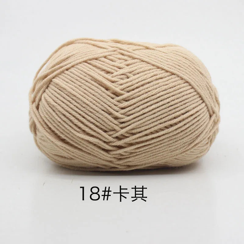 40-50g/Set 4ply Milk Cotton(80%) Knitting Yarn Needlework Dyed Lanas For Crochet Craft Sweater Hat Dolls At Low Price - 18