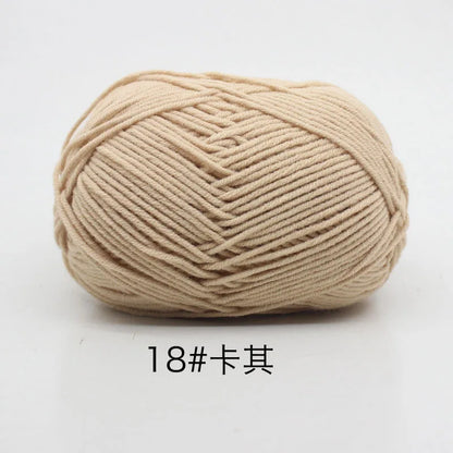 40-50g/Set 4ply Milk Cotton(80%) Knitting Yarn Needlework Dyed Lanas For Crochet Craft Sweater Hat Dolls At Low Price - 18