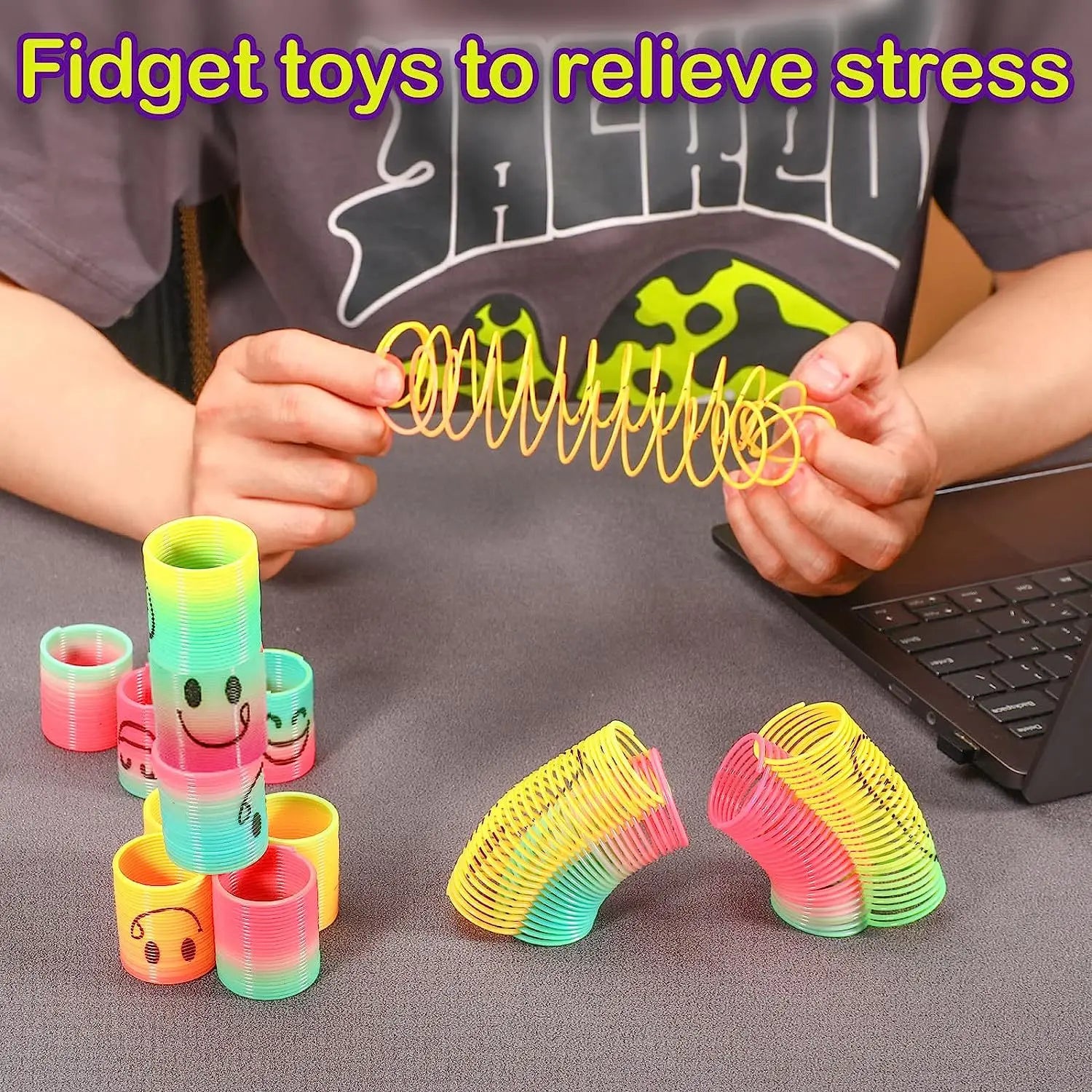 12/24 Rainbow Magic Springs Circle Toys Kids Birthday Party Favors Guests Giveaway Small Gifts Pinata Fillers Flexible Funny 
