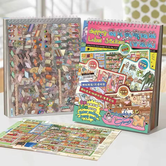 8 Types of Scene Simulation Store Management Stickers Collection, Supermarket and Convenience Store Themes DIY Handmade Stick