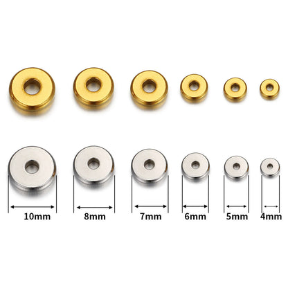 20/50PCs 304 Stainless Steel Flat Round Spacer Beads Separators Beads For Jewelry Making Metal Gold/Silver Color Diy Accessor