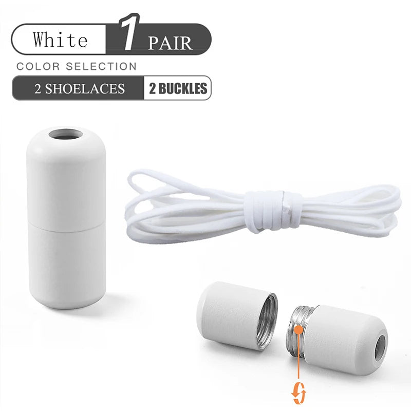 Elastic No Tie Shoelaces Semicircle Shoe Laces For Kids and Adult Sneakers Shoelace Quick Lazy Metal Lock Laces Shoe Strings 